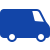 Blue icon of a truck.