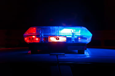 A police siren, red and blue lights.